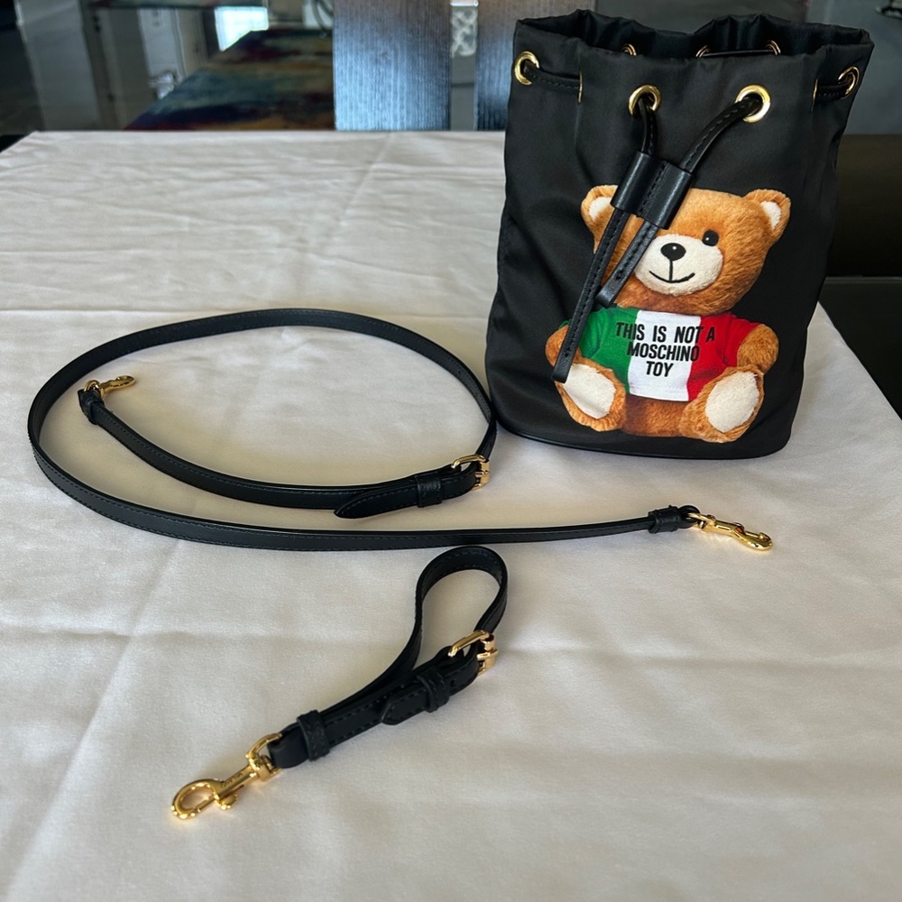 Moschino Couture Black Not A Toy Bucket Bag